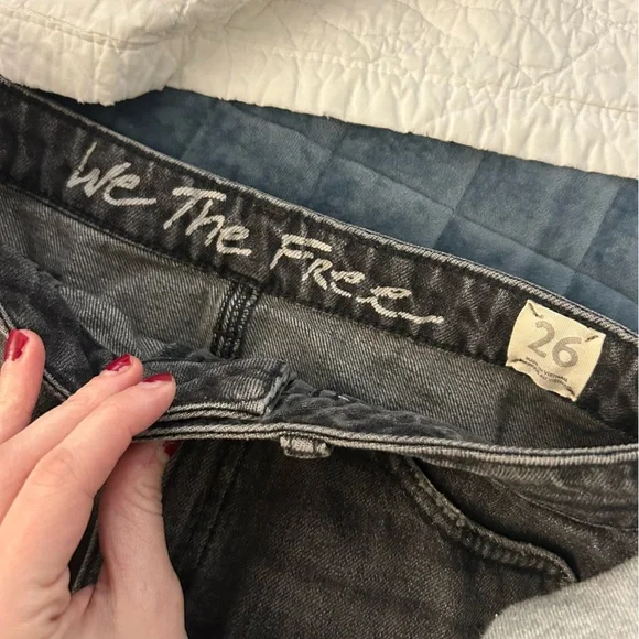 Free People We The Free Black Frayed Mini Skirt - Picture 2 of 3